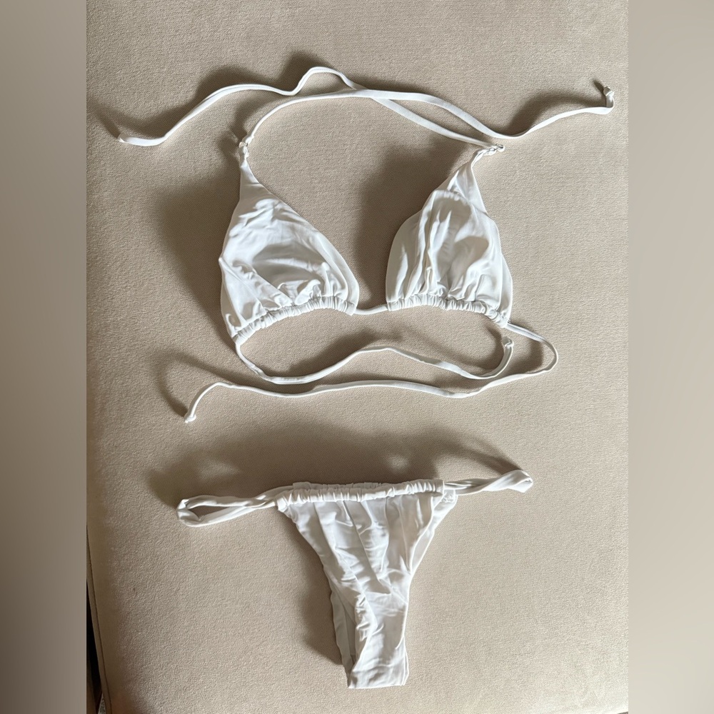 White Triangle Bikini Set